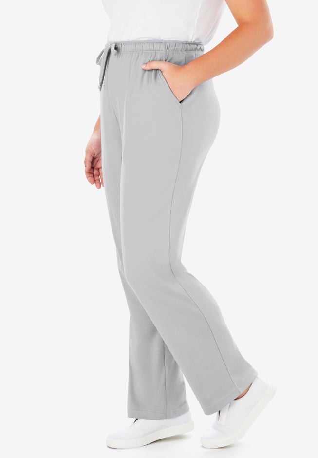 Sport Knit Straight-Leg Pull-On Pants image number 3