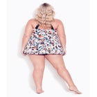 Hi Back Print Swim Dress image number null