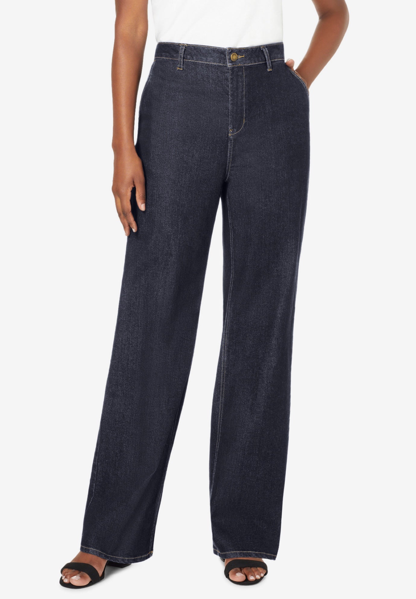 True Fit Stretch Denim Wide Leg Jean image number 0