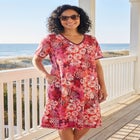 V-Neck Short Sleeve Short T-Shirt Lounger image number 14