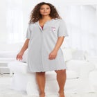 Satin Trim Cotton Sleepshirt image number null