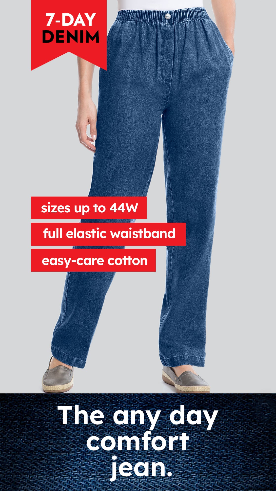 Straight-Leg All-Cotton Denim Pull-On 7-Day Elastic-Waist Jeans image number 6