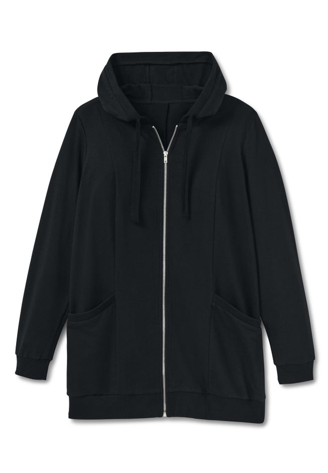 Zip Front Tunic Hoodie Jacket image number 3