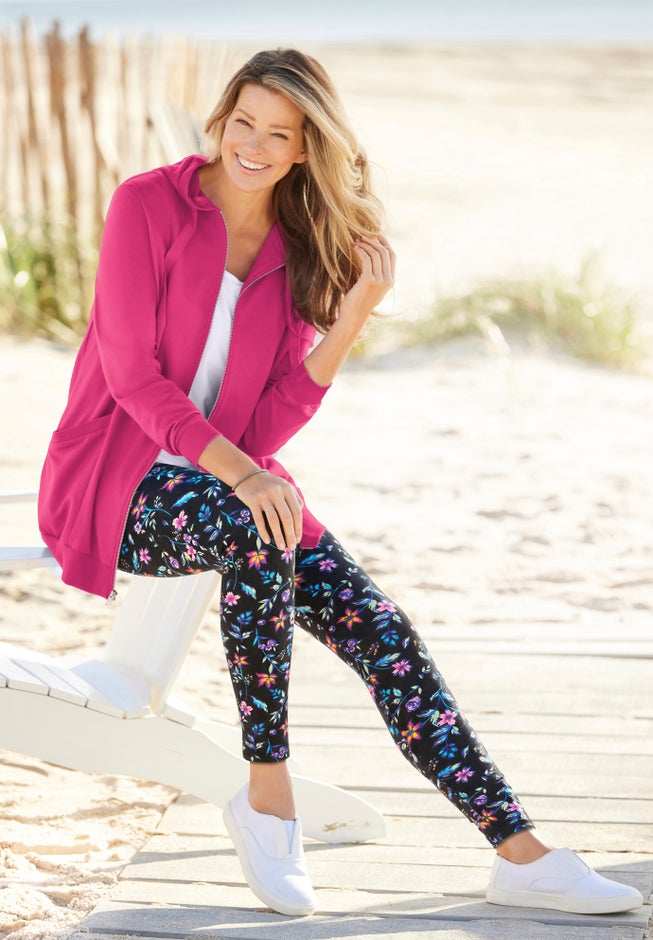 Zip Front Tunic Hoodie Jacket image number 5