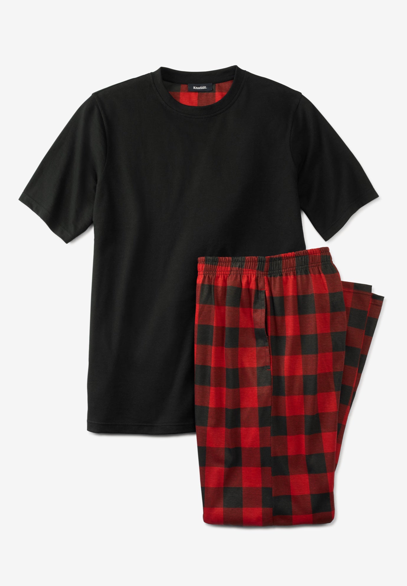 Jersey Knit Plaid Pajama Set image number 1