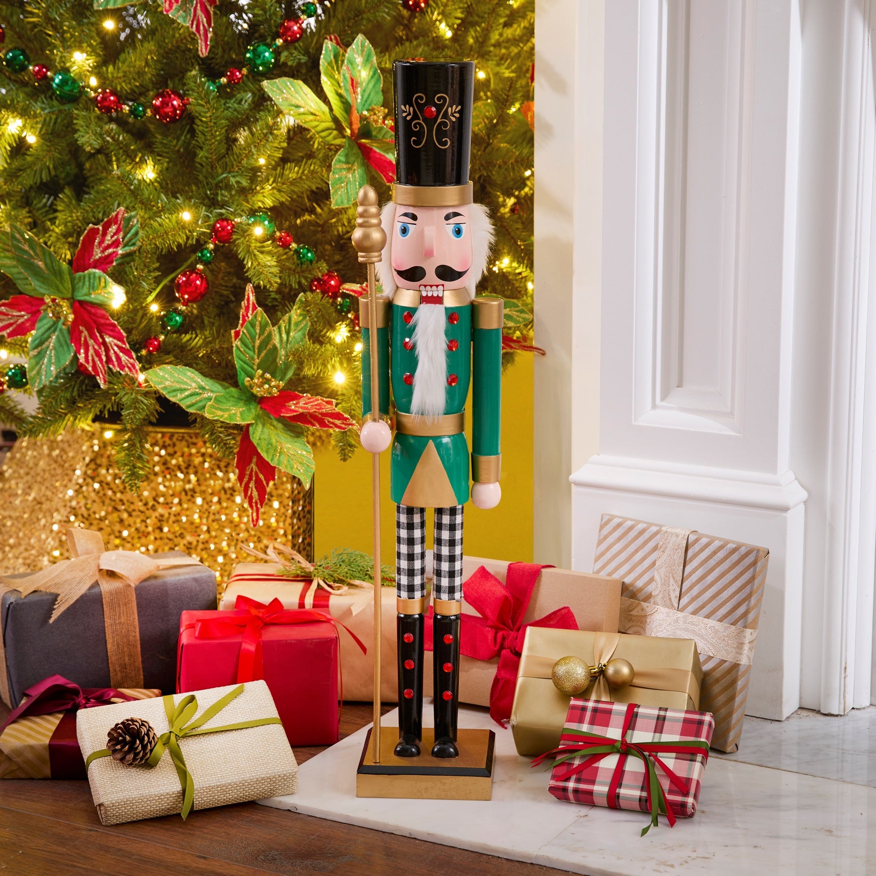 28" Wooden Nutcracker with Scepter image number 0