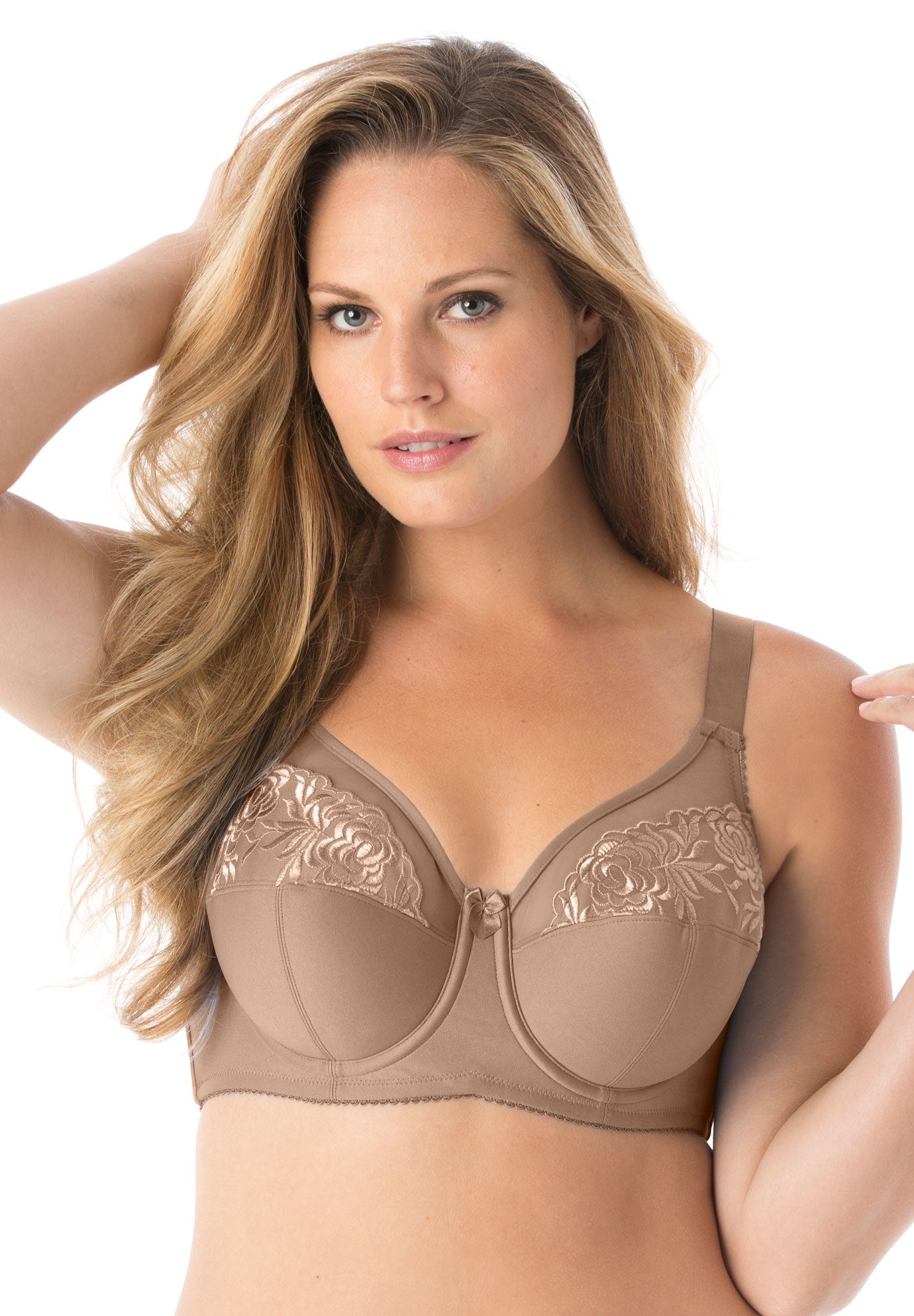 Elila&reg; Embroidered Microfiber Underwire Bra 2401 image number 0