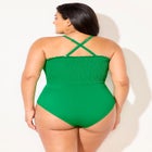 Smocked Ring Strap One Piece Swimsuit image number null