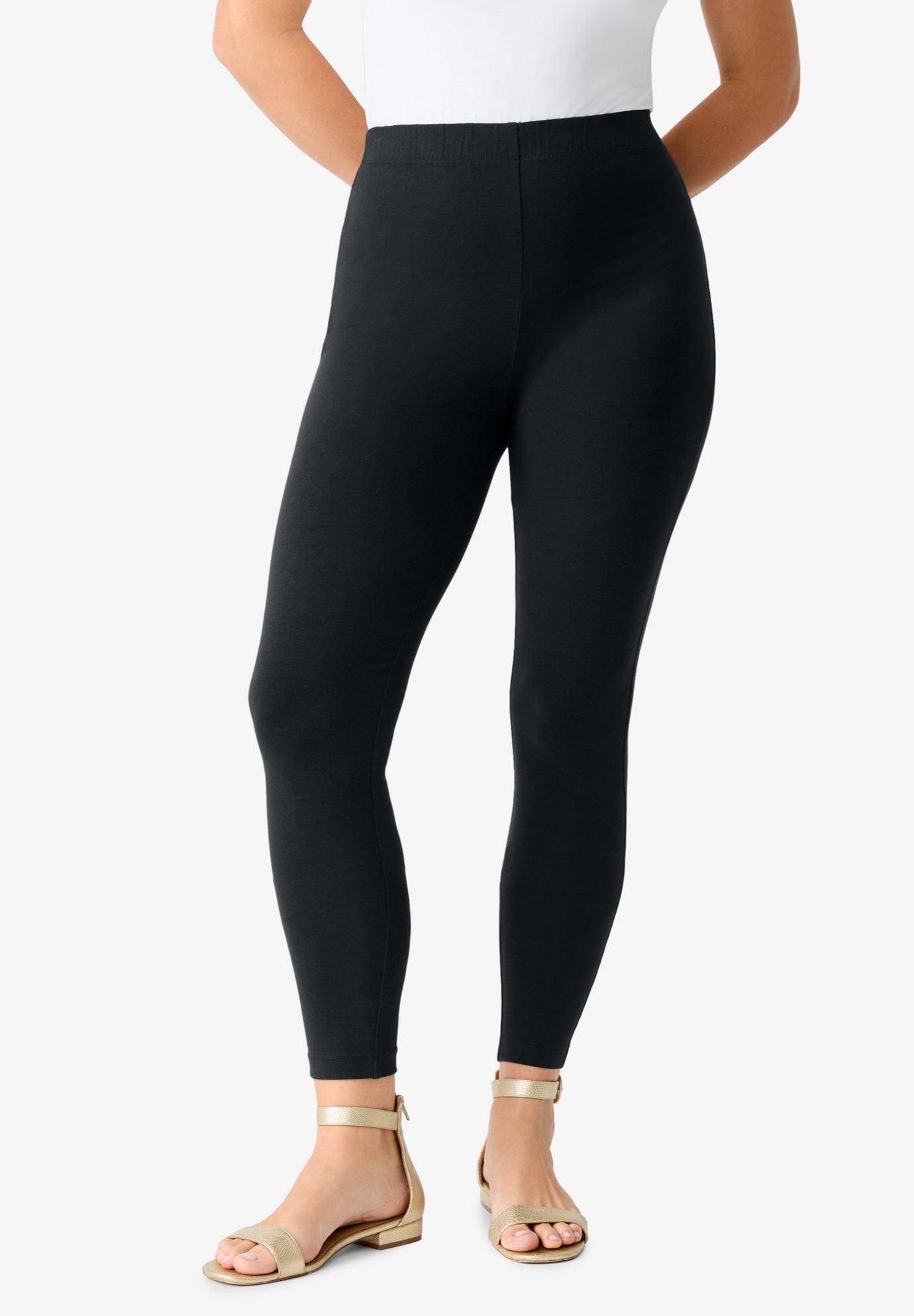Plus Size Ankle Length Essential Stretch Legging image number 1