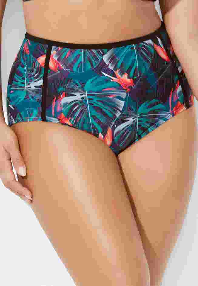High Waist Piped Swim Brief image number 0