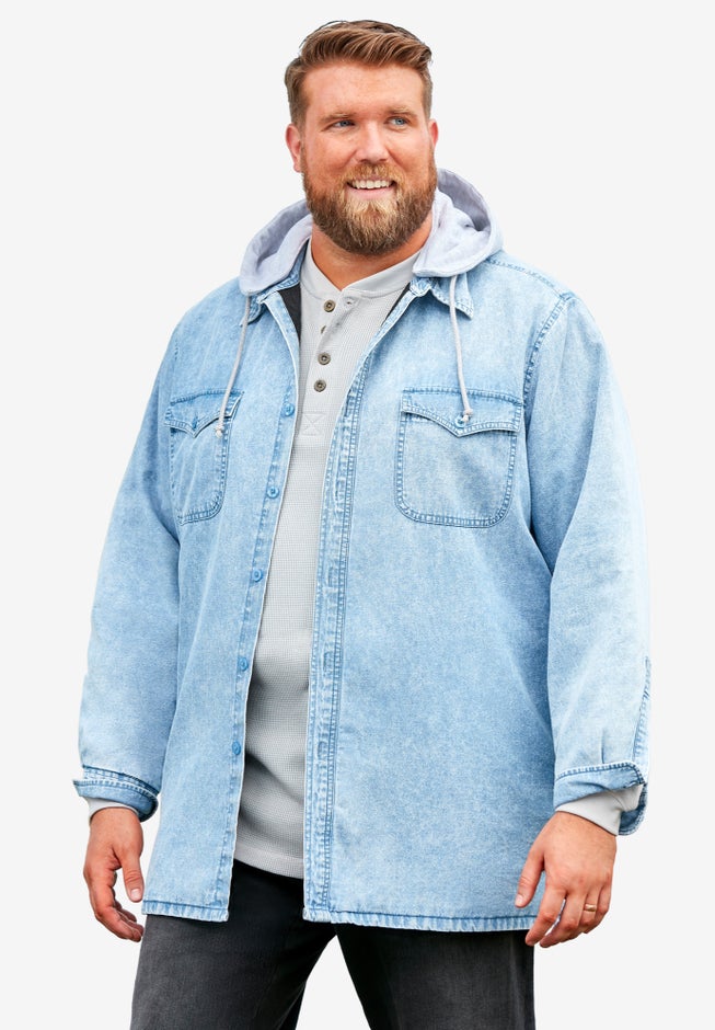 Removable Hooded Shirt Jacket image number 3