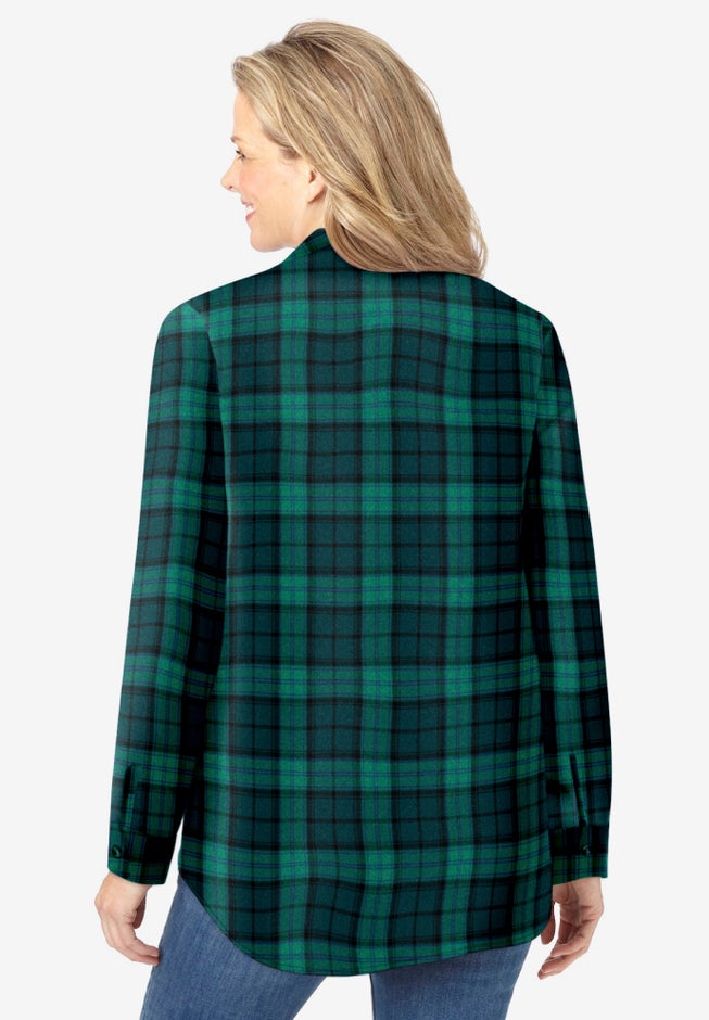 Pintucked Flannel Shirt image number 1