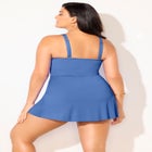 Lightweight Faux Wrap Petal-Hem Swimdress  image number null