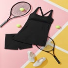 Chlorine Resistant Square Neck Two-Piece Swimdress image number null