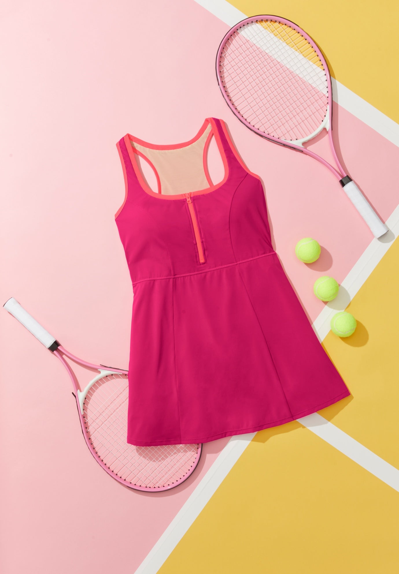 Zip-Front Contrast Trim Swimdress image number 5