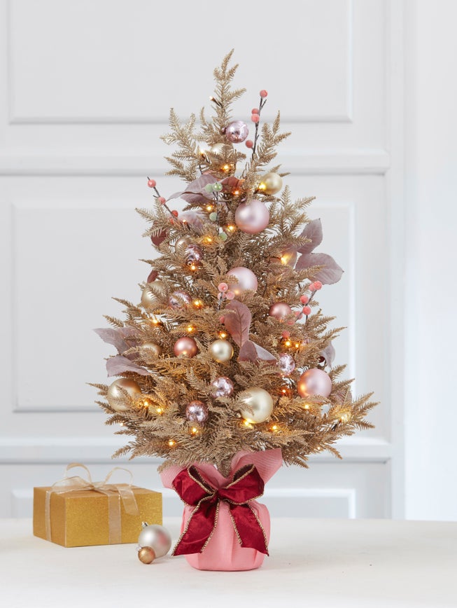 36" Pre-Lit Champagne Tabletop Tree image number 0