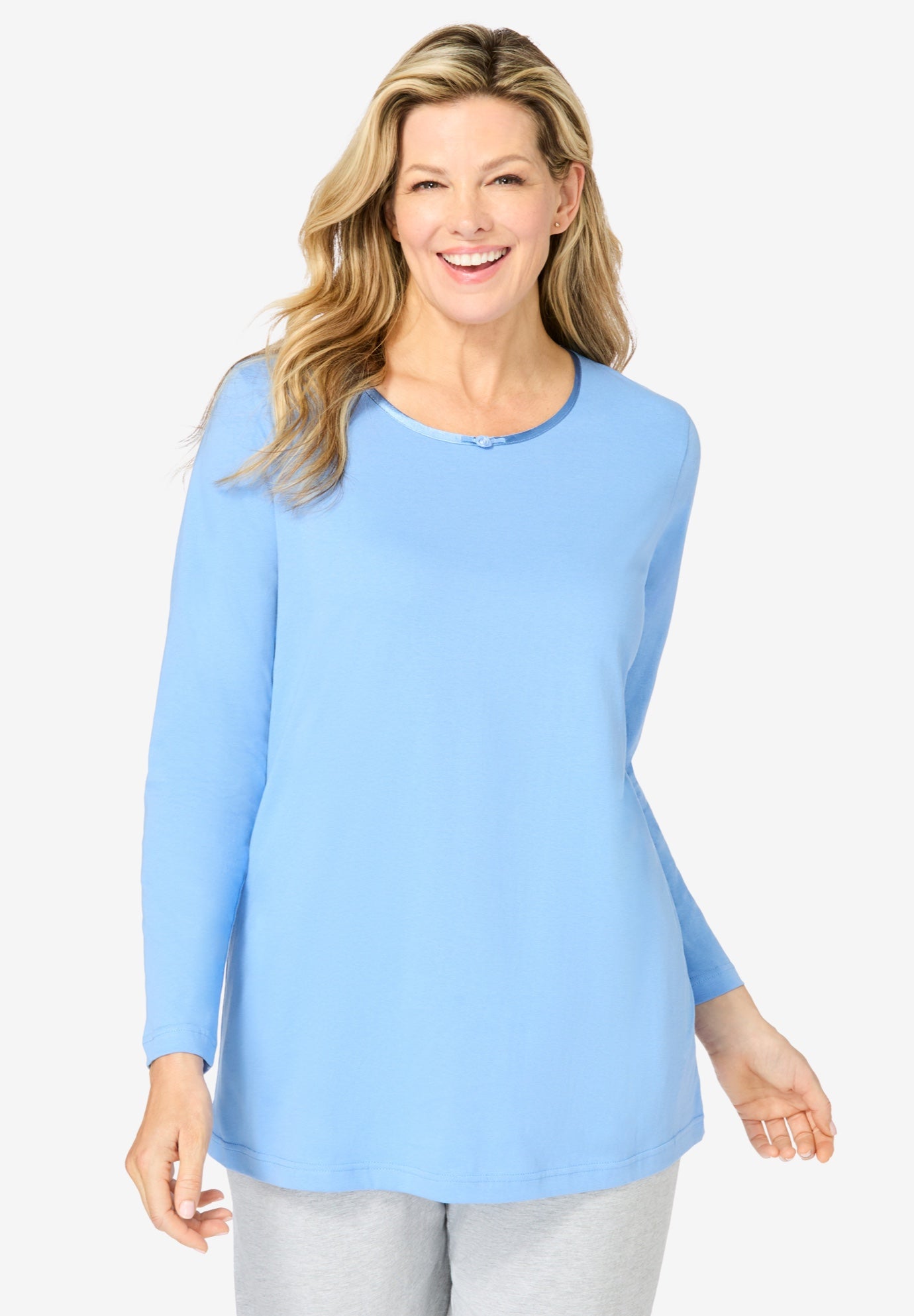 Satin Trim Sleep Tee image number 0