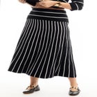 Striped Knit Midi Skirt image number null