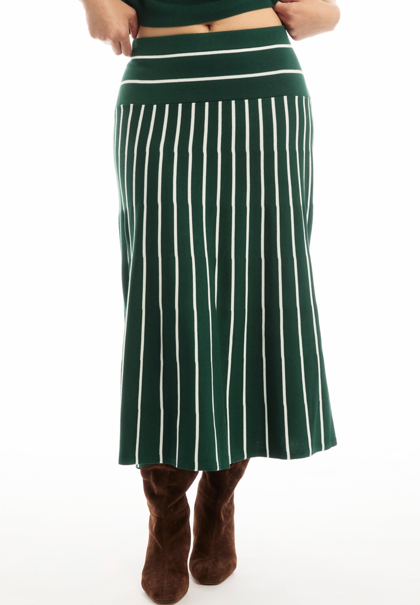 Striped Knit Midi Skirt image number 3
