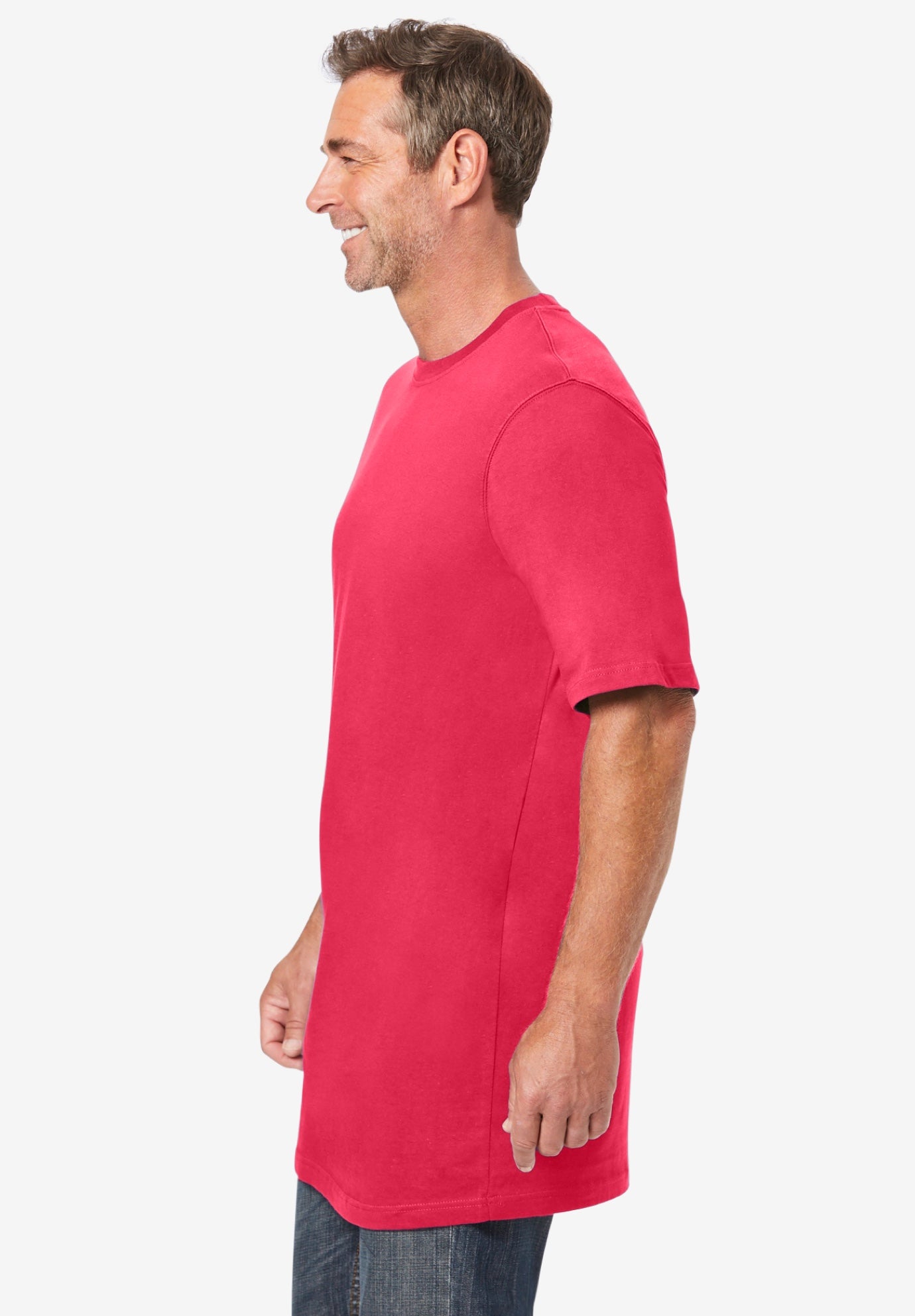 Shrink-Less&trade; Lightweight Longer-Length Crewneck T-Shirt image number 2