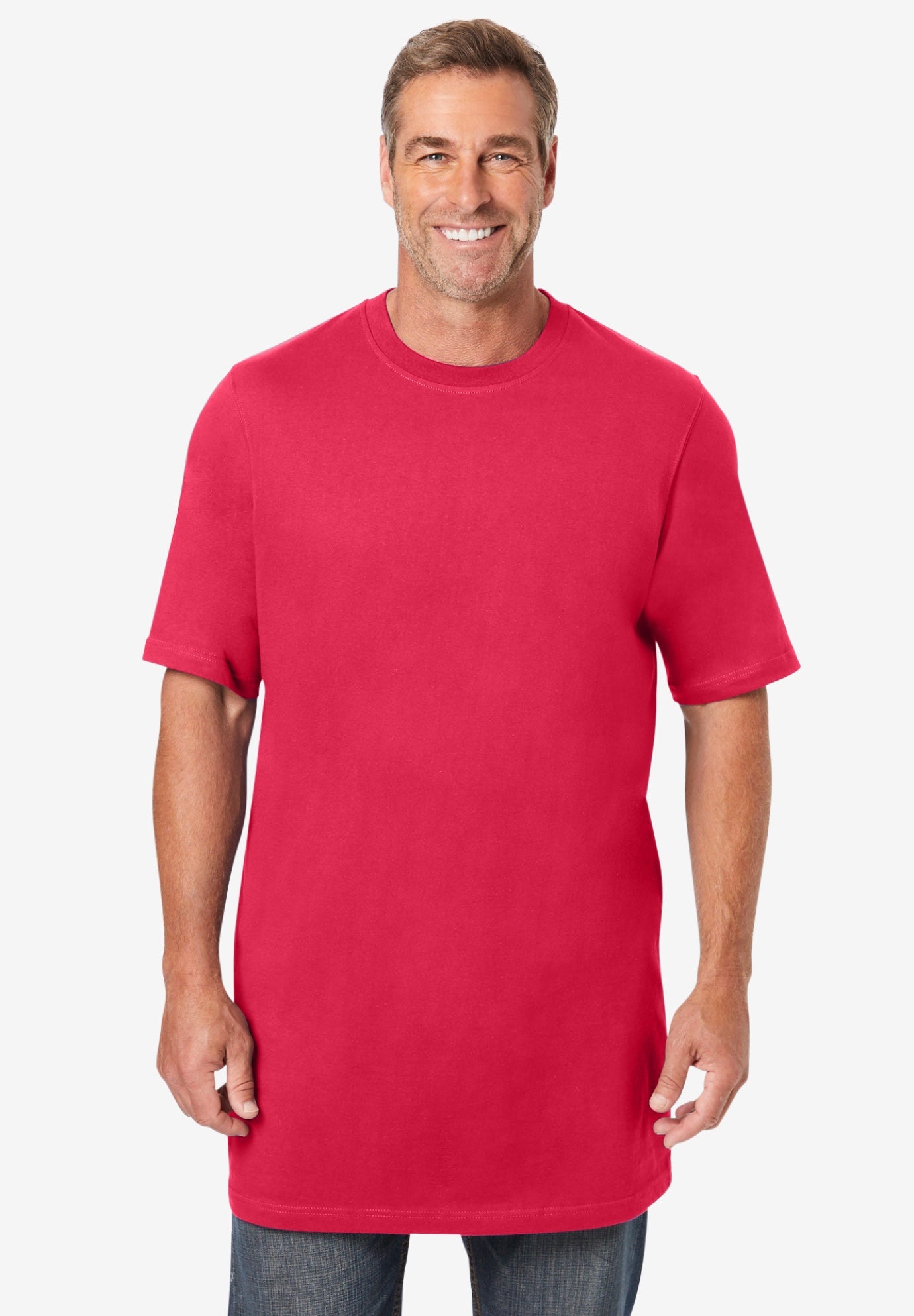 Shrink-Less&trade; Lightweight Longer-Length Crewneck T-Shirt image number 3