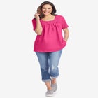 Crochet-Trim Knit Top image number null