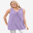 Perfect Sleeveless Shirred V-Neck Tunic image number null