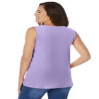 Perfect Sleeveless Shirred V-Neck Tunic image number null