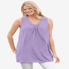Perfect Sleeveless Shirred V-Neck Tunic image number null