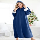 Sherpa-Lined Long Hooded Robe image number null