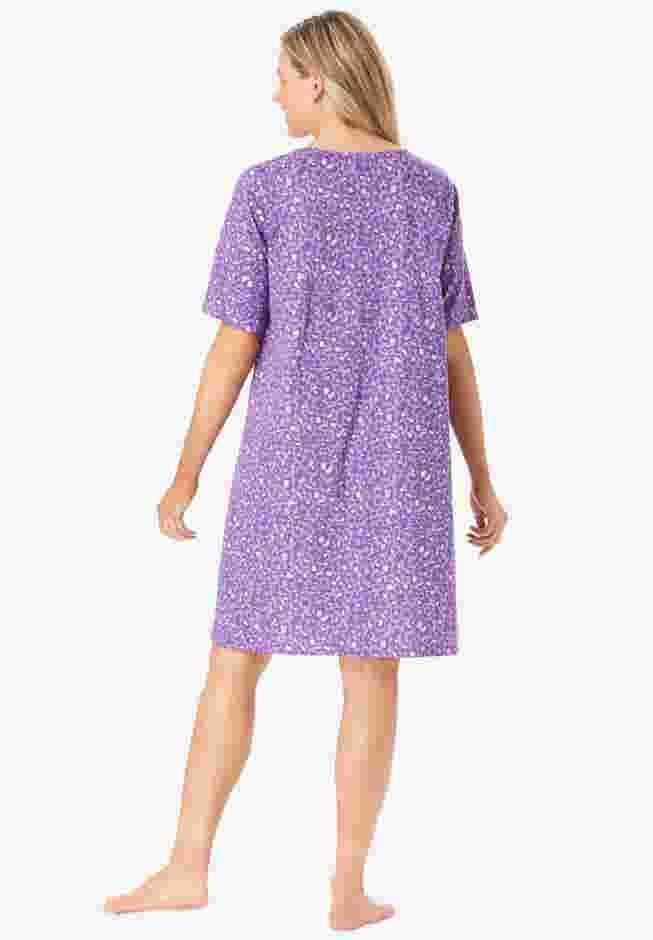 Shirred Short-Sleeve Sleepshirt image number 1