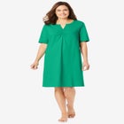 Shirred Short-Sleeve Sleepshirt image number null