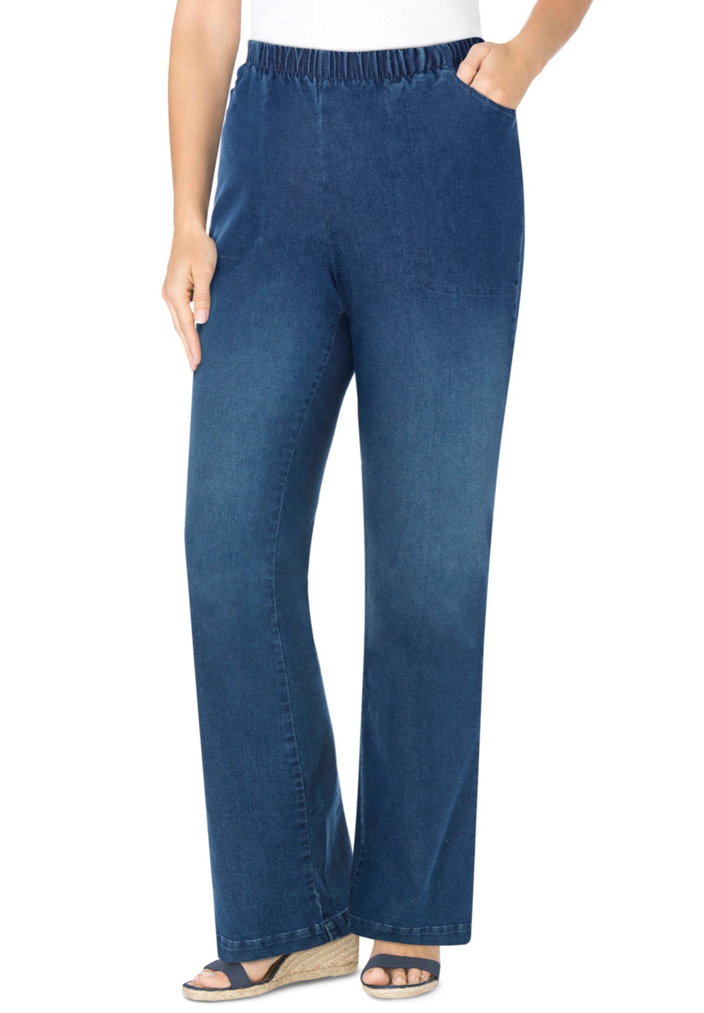 Fineline Stretch Denim Pull-On Bootcut Jeans image number 3