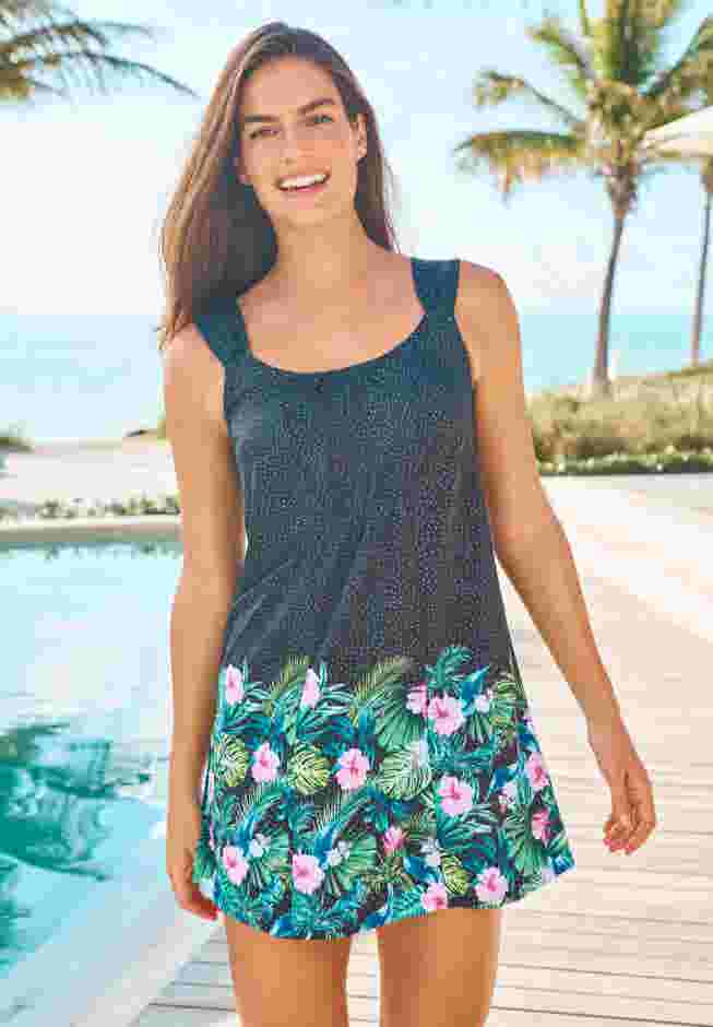 Smocked Swim Dress Set image number 0