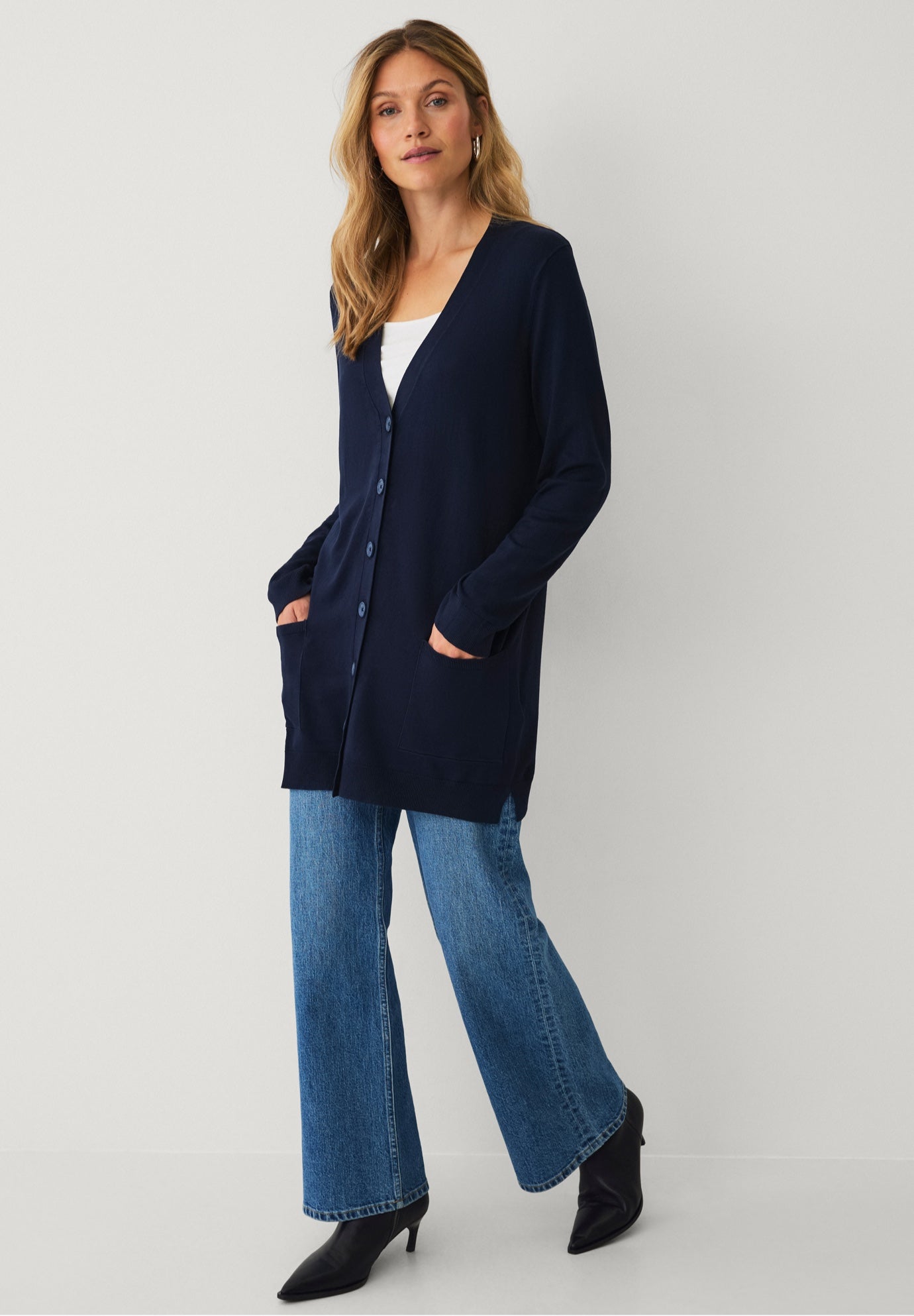 Long Button Front Cardigan image number 2