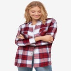 Plaid Button-Front Flannel Tunic image number 0