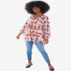 Tiered Tunic With Notch V-Neck image number null