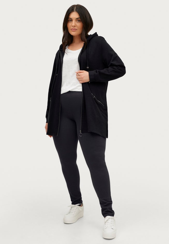 French Terry Zip-Front Hoodie With Zip Pockets image number 1