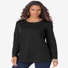 Plus Size Ultimate Cotton Crewneck Long Sleeve Tee image number null