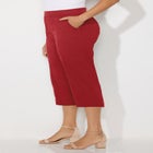 Stretch Knit Waist Cargo Capri image number null