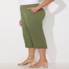 Stretch Knit Waist Cargo Capri image number null