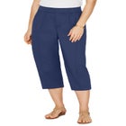 Stretch Knit Waist Cargo Capri image number null