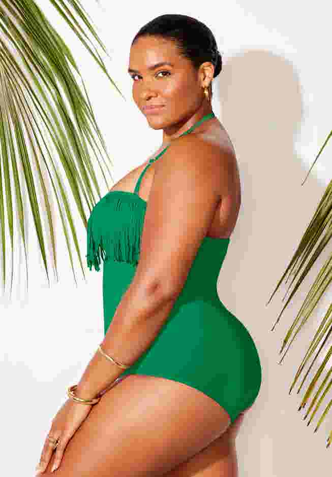 Fringe Bandeau One Piece Swimsuit image number 2