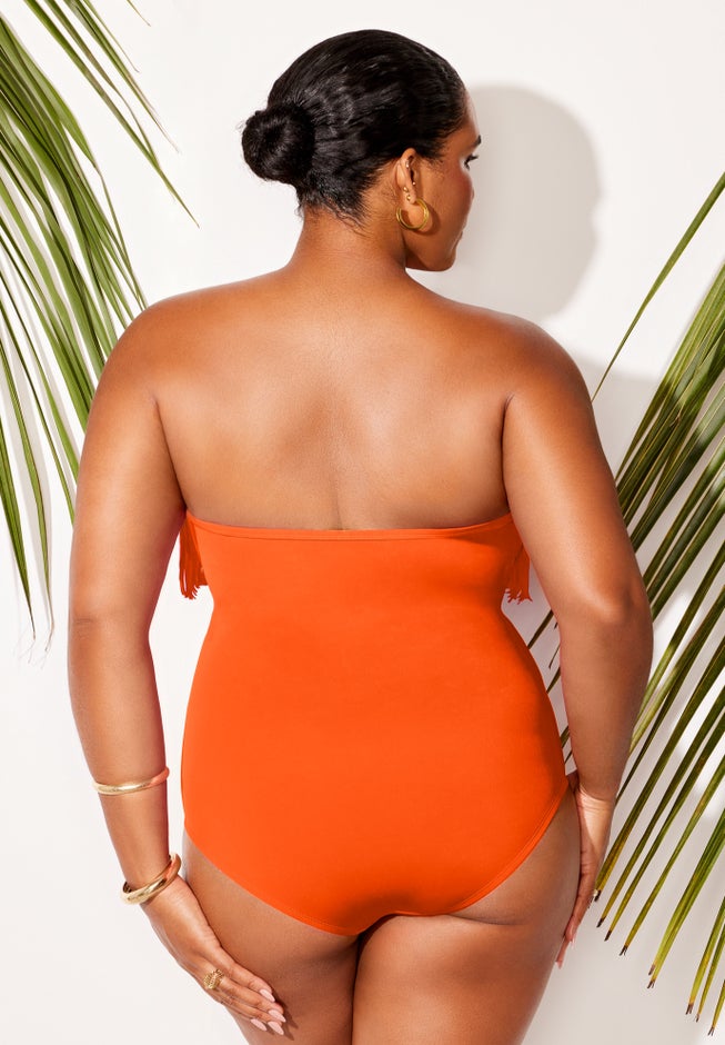 Fringe Bandeau One Piece Swimsuit image number 1