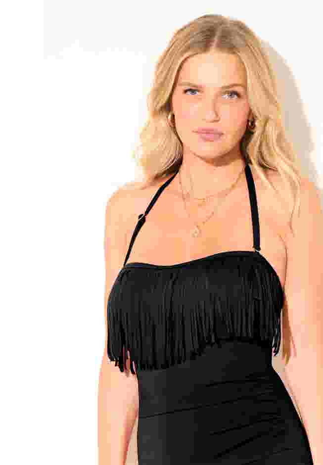 Fringe Bandeau One Piece Swimsuit image number 3