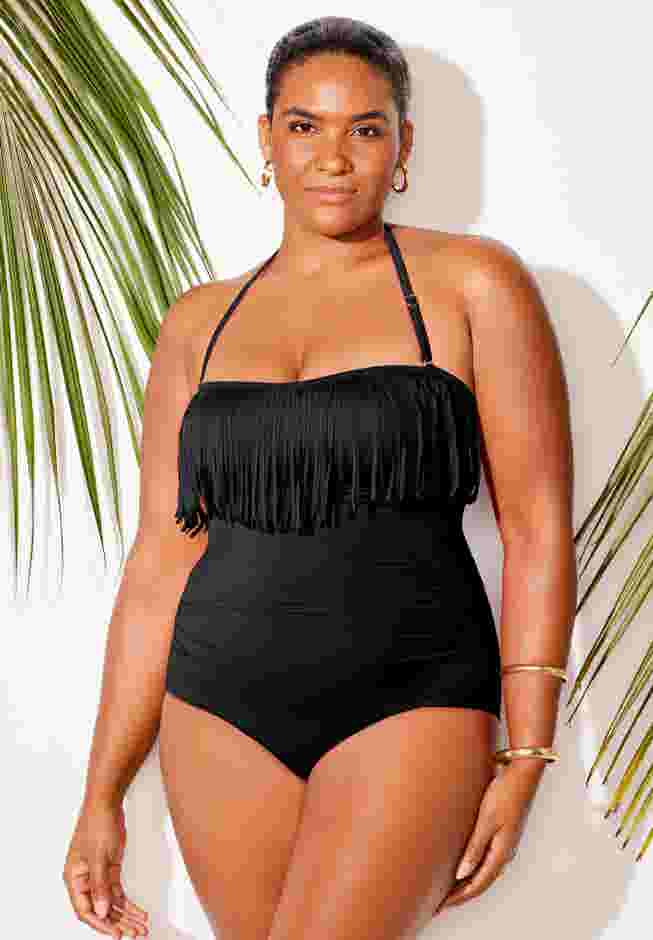 Fringe Bandeau One Piece Swimsuit image number 6