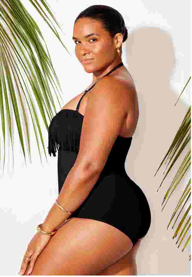Fringe Bandeau One Piece Swimsuit image number 8