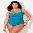 Ruched Twist Front One Piece Swimsuit image number null