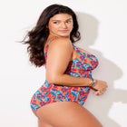 Ruched Twist Front One Piece Swimsuit image number null