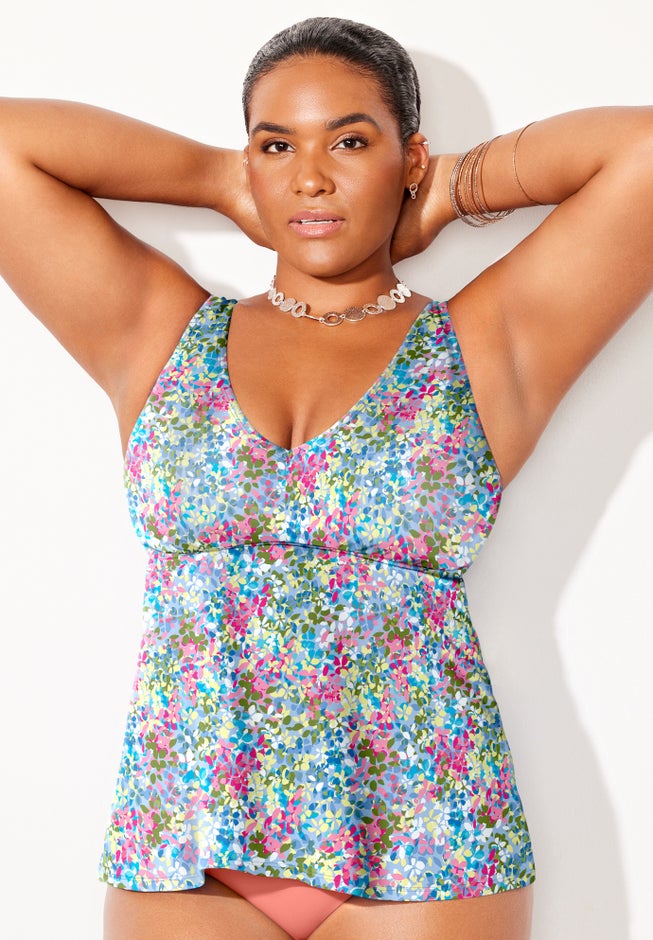 V-Neck Flowy Tankini Top image number 3